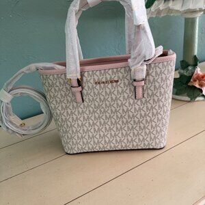 Michael Kors Jet Set Extra Small Logo Zippered Pocketbook/Shoulder Bag